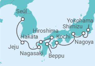 Itinerario del Crucero Asia: Kochi, Jeju y Nagoya - NCL Norwegian Cruise Line
