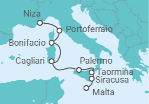 Itinerario del Crucero Italia - Ponant