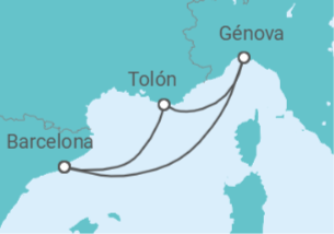 Itinerario del Crucero Italia, Francia - Costa Cruceros