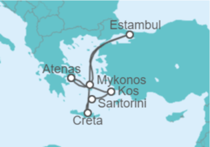 Itinerario del Crucero Turquía, Grecia - Costa Cruceros