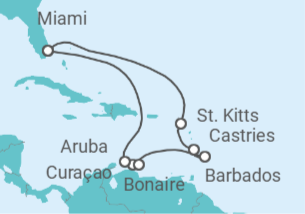 Itinerario del Crucero San Cristóbal Y Nieves, Santa Lucía, Barbados, Curaçao, Bonaire, San Eustaquio y Saba, Aruba TI - Celebrity Cruises