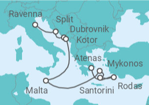 Itinerario del Crucero Croacia, Montenegro, Malta, Grecia TI - Celebrity Cruises