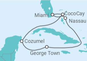 Itinerario del Crucero México, Islas Caimán TI - Con vuelos - Celebrity Cruises