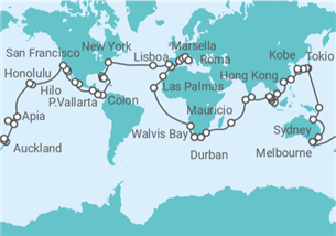 Itinerario del Crucero Vuelta al mundo - Costa Cruceros