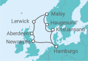 Itinerario del Crucero Reino Unido, Noruega TI - AIDA