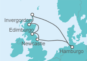 Itinerario del Crucero Reino Unido TI - AIDA