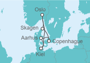 Itinerario del Crucero Noruega, Dinamarca TI - AIDA