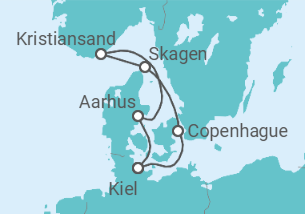 Itinerario del Crucero Dinamarca TI - AIDA