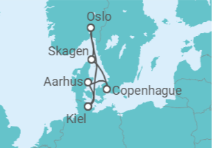 Itinerario del Crucero Dinamarca, Noruega TI - AIDA