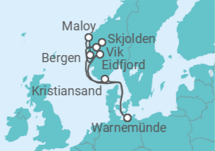 Itinerario del Crucero Noruega TI - AIDA