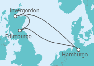 Itinerario del Crucero Reino Unido TI - AIDA