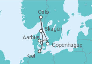 Itinerario del Crucero Noruega, Dinamarca TI - AIDA