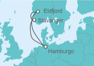 Itinerario del Crucero Noruega TI - AIDA