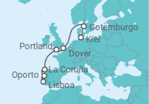 Itinerario del Crucero Portugal, España, Reino Unido, Suecia TI - AIDA