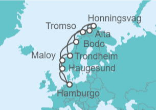 Itinerario del Crucero Noruega TI - AIDA