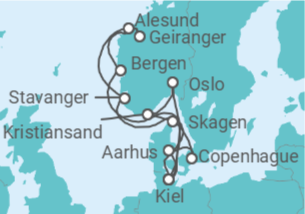 Itinerario del Crucero Noruega, Dinamarca, Alemania TI - AIDA