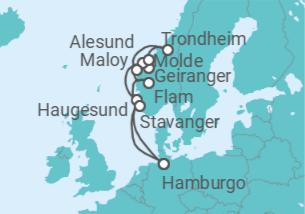 Itinerario del Crucero Noruega TI - AIDA