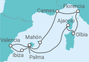 Itinerario del Crucero España, Francia, Italia TI - AIDA