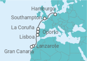 Itinerario del Crucero Islas Canarias TI - AIDA