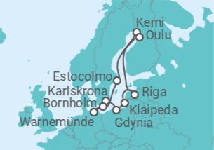 Itinerario del Crucero Suecia, Finlandia, Letonia, Lituania, Polonia, Dinamarca TI - AIDA