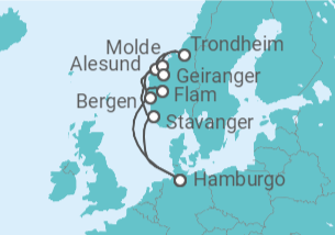 Itinerario del Crucero Noruega TI - AIDA