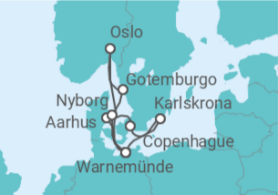 Itinerario del Crucero Dinamarca, Alemania, Suecia, Noruega TI - AIDA
