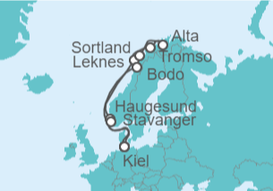 Itinerario del Crucero Noruega TI - AIDA