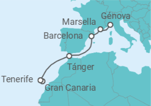 Itinerario del Crucero Islas Canarias TI - Costa Cruceros