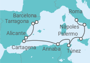 Itinerario del Crucero Un viaje por los lugares emblemáticos de España y las soleadas costas del norte de África - Explora Journeys