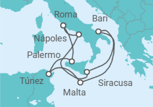 Itinerario del Crucero Un recorrido por las encrucijadas históricas del Mediterráneo - Explora Journeys