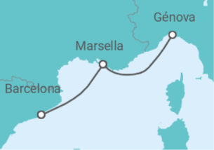 Itinerario del Crucero España, Francia, Italia - Costa Cruceros