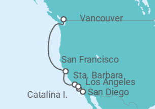 Itinerario del Crucero Costa del Pacífico: de Vancouver a Los Ángeles - Virgin Voyages