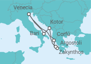 Itinerario del Crucero Italia, Montenegro, Grecia TI - Costa Cruceros