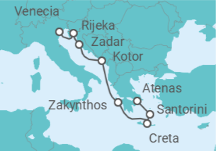 Itinerario del Crucero Grecia, Montenegro TI - Costa Cruceros