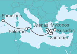 Itinerario del Crucero Islas Griegas e Italia - Royal Caribbean