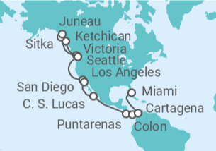 Itinerario del Crucero Desde Seattle a Miami - MSC Cruceros