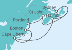 Itinerario del Crucero Canadá y Nueva Inglaterra - Royal Caribbean