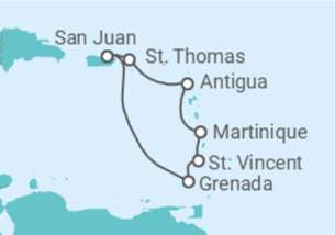 Itinerario del Crucero Caribe Sur - Royal Caribbean