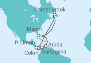 Itinerario del Crucero Caribe con Costa Rica y el Canal de Panamá - Princess Cruises