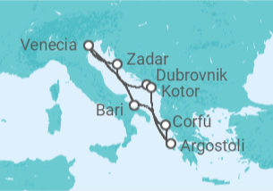 Itinerario del Crucero Bahías de ensueño - Costa Cruceros