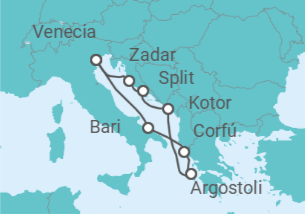 Itinerario del Crucero Italia, Grecia, Montenegro, Croacia TI - Costa Cruceros