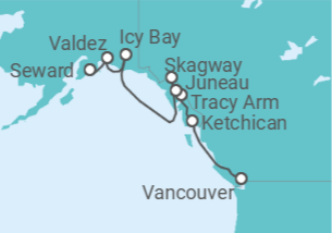 Itinerario del Crucero Alaska - Silversea