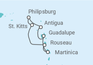 Itinerario del Crucero Guadalupe, St. Maarten, St.Kitts - MSC Cruceros