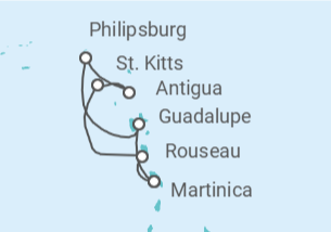 Itinerario del Crucero Guadalupe, St. Maarten, St. Kitts - MSC Cruceros