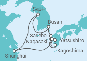 Itinerario del Crucero Corea Del Sur, Japón, China TI - Costa Cruceros