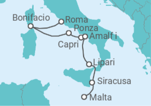 Itinerario del Crucero Francia, Italia - Seadream Yacht Club