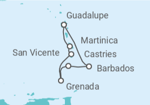 Itinerario del Crucero Barbados, San Vicente, Martinica - MSC Cruceros