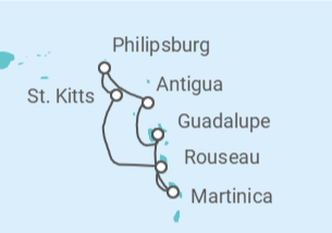 Itinerario del Crucero Antigua, St. Maarten, Martinica - MSC Cruceros