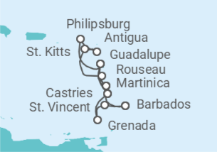 Itinerario del Crucero Antillas, St. Maarten, Martinica - MSC Cruceros