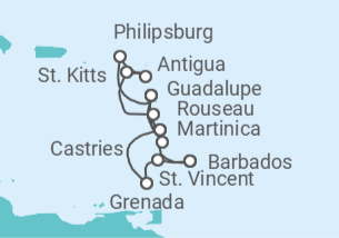 Itinerario del Crucero Antillas, St. Maarten, Martinica - MSC Cruceros